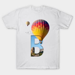 Hot Air Balloon Masking Text Art T-Shirt